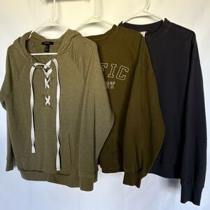 Women's Sweaters in Olive, Black, and Dark Green